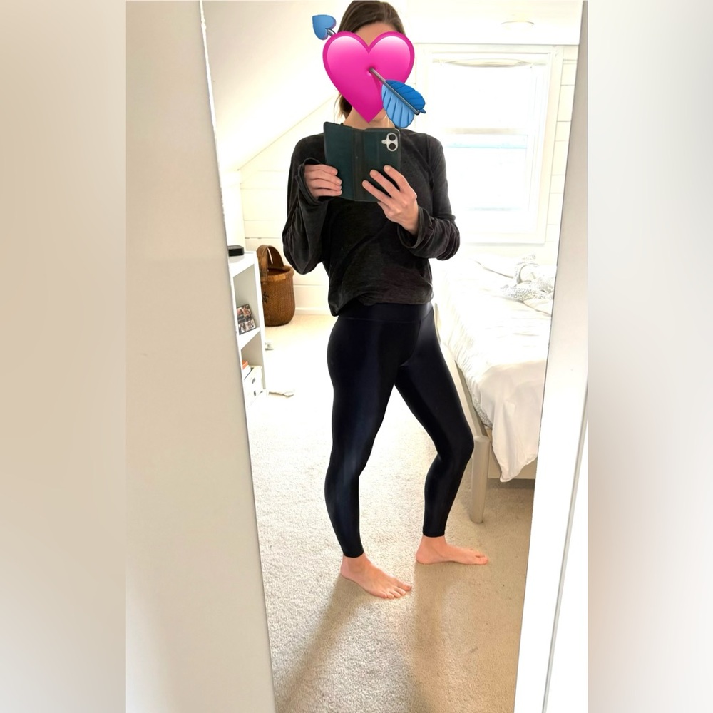 ATHLETA Ultra‎ High Rise Elation Shine Tight Legging Women XXS navy Blue Shiny